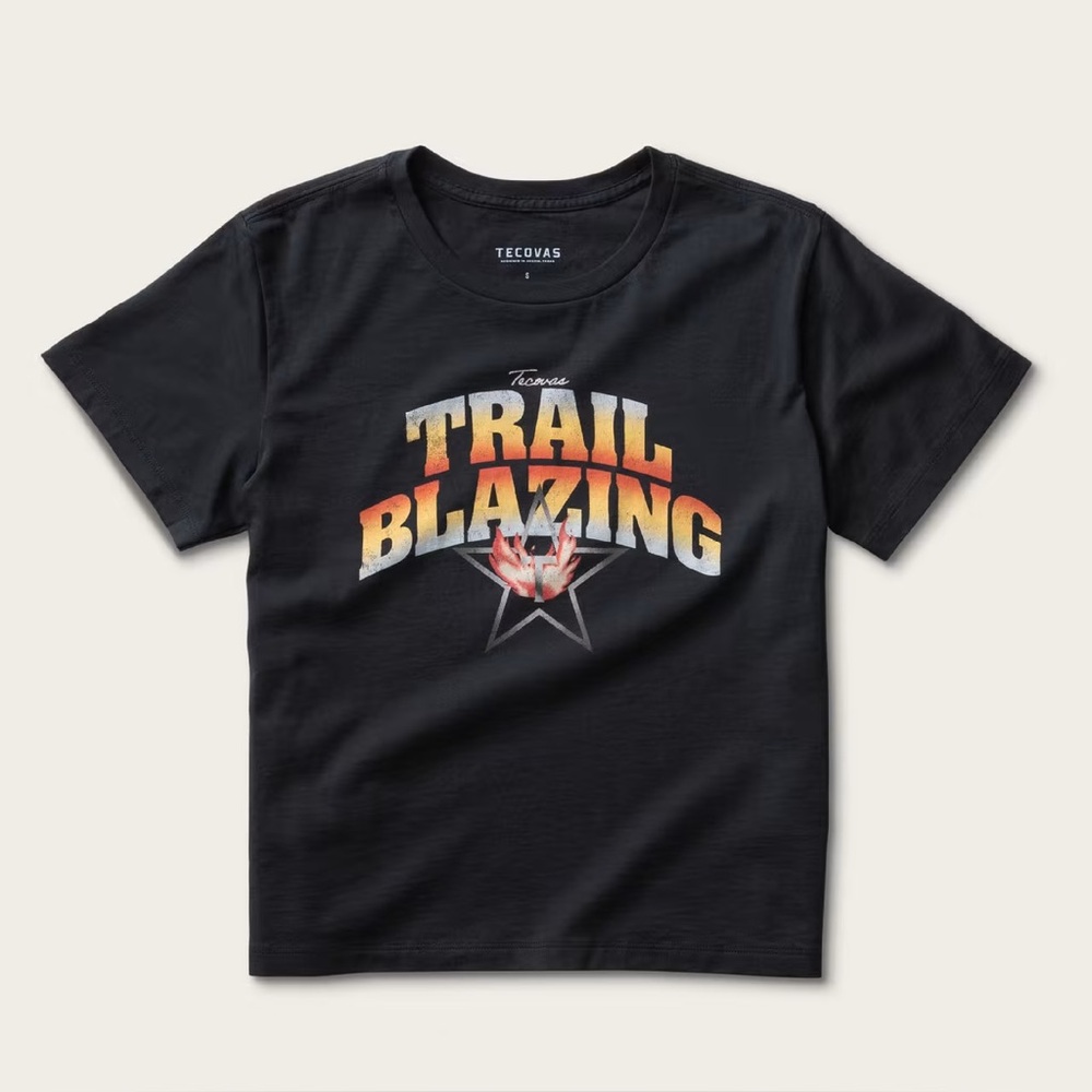 Tecovas Graphic Tee Trail Blazing Navy Blue 100% Pima Cotton Women’s Size XL